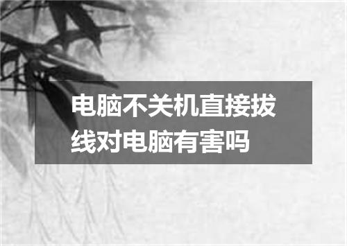 电脑不关机直接拔线对电脑有害吗