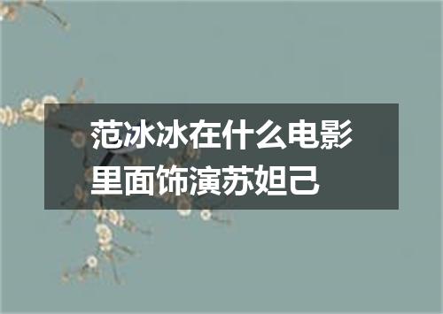 范冰冰在什么电影里面饰演苏妲己
