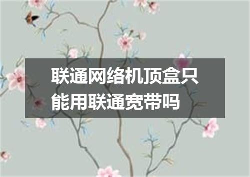 联通网络机顶盒只能用联通宽带吗
