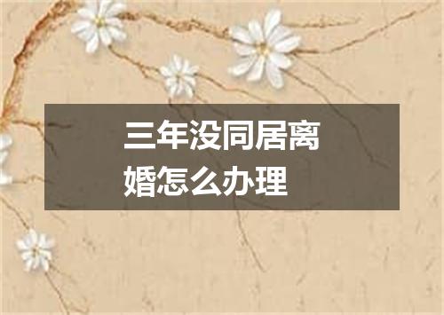 三年没同居离婚怎么办理