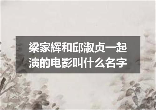 梁家辉和邱淑贞一起演的电影叫什么名字