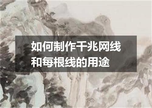 如何制作千兆网线和每根线的用途