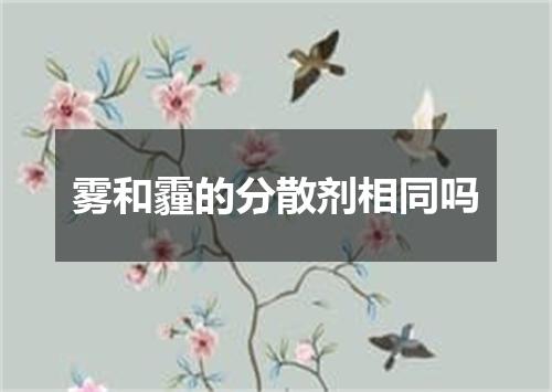 雾和霾的分散剂相同吗