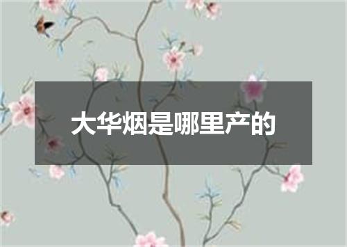 大华烟是哪里产的