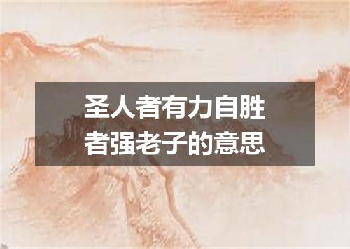 圣人者有力自胜者强老子的意思