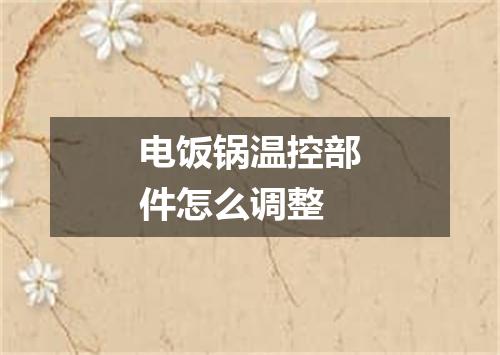 电饭锅温控部件怎么调整