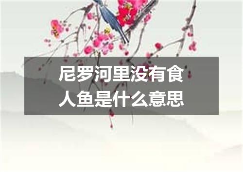 尼罗河里没有食人鱼是什么意思