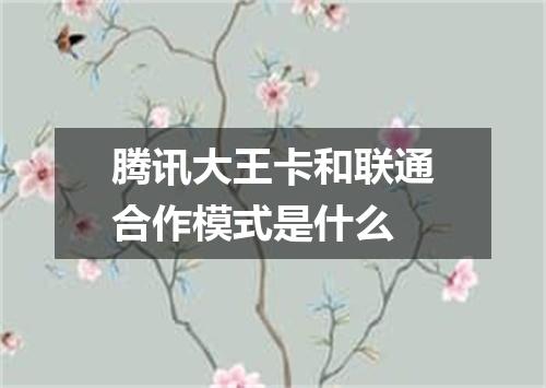 腾讯大王卡和联通合作模式是什么