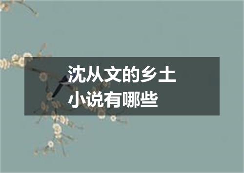 沈从文的乡土小说有哪些