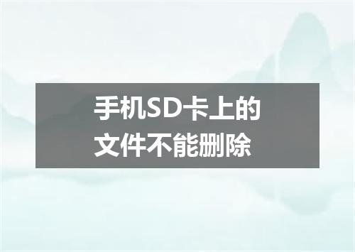 手机SD卡上的文件不能删除