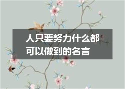 人只要努力什么都可以做到的名言