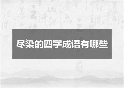 尽染的四字成语有哪些