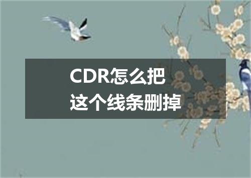CDR怎么把这个线条删掉