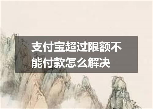 支付宝超过限额不能付款怎么解决