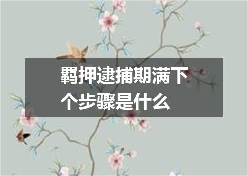羁押逮捕期满下个步骤是什么