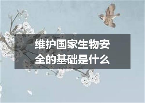 维护国家生物安全的基础是什么
