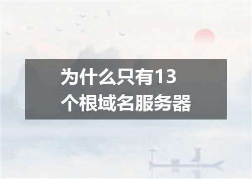 为什么只有13个根域名服务器