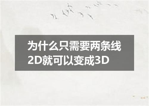 为什么只需要两条线2D就可以变成3D