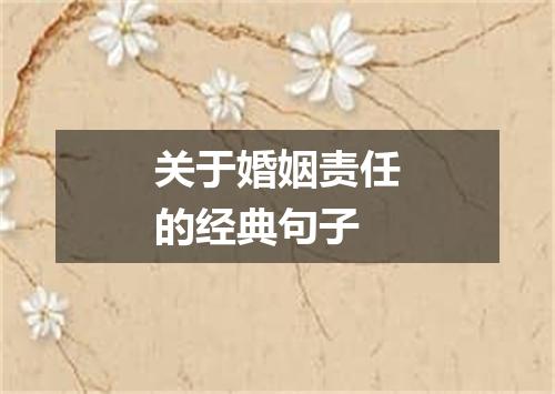 关于婚姻责任的经典句子