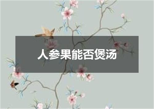 人参果能否煲汤