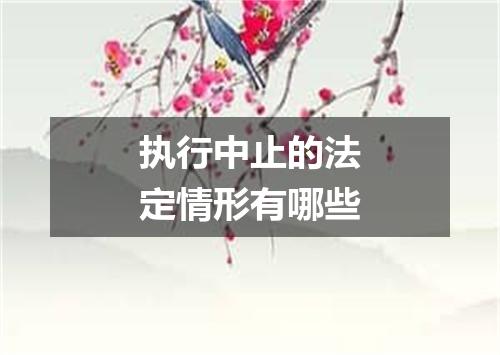 执行中止的法定情形有哪些