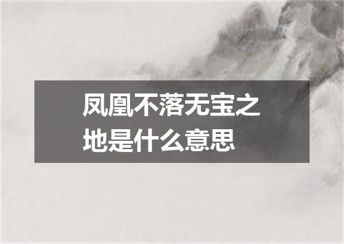 凤凰不落无宝之地是什么意思