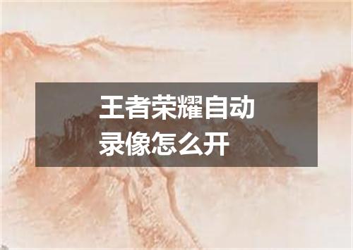 王者荣耀自动录像怎么开