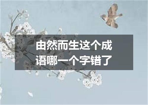 由然而生这个成语哪一个字错了