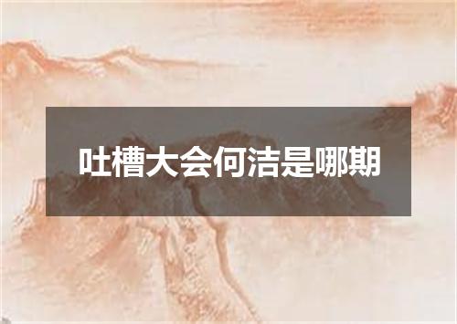 吐槽大会何洁是哪期