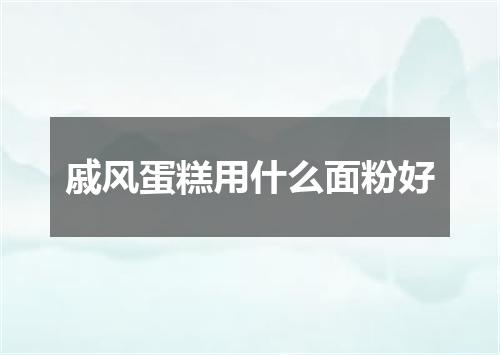 戚风蛋糕用什么面粉好