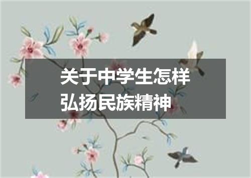关于中学生怎样弘扬民族精神