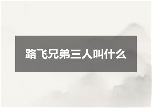 路飞兄弟三人叫什么