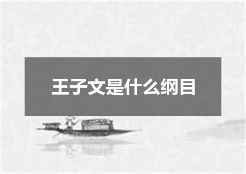 王子文是什么纲目