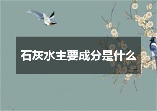 石灰水主要成分是什么