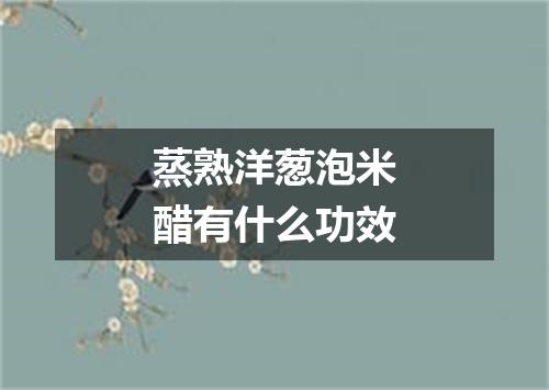 蒸熟洋葱泡米醋有什么功效