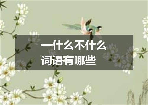 一什么不什么词语有哪些