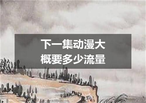 下一集动漫大概要多少流量