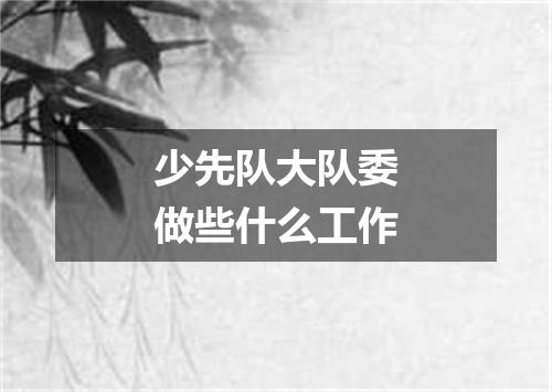 少先队大队委做些什么工作