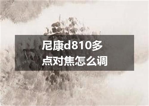 尼康d810多点对焦怎么调