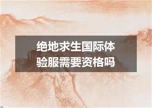 绝地求生国际体验服需要资格吗