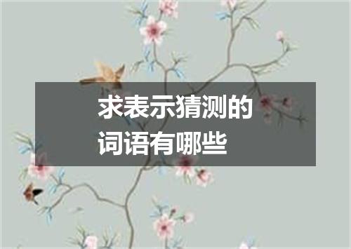 求表示猜测的词语有哪些