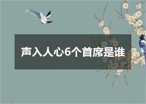 声入人心6个首席是谁