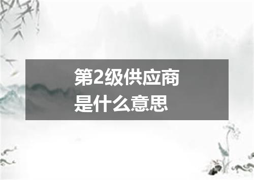第2级供应商是什么意思
