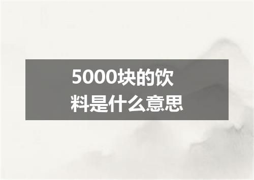 5000块的饮料是什么意思