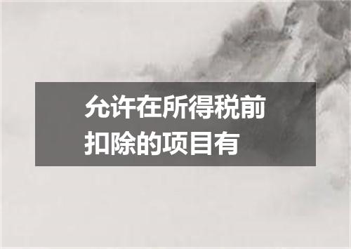 允许在所得税前扣除的项目有