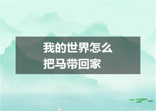 我的世界怎么把马带回家