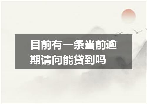 目前有一条当前逾期请问能贷到吗