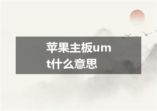 苹果主板umt什么意思