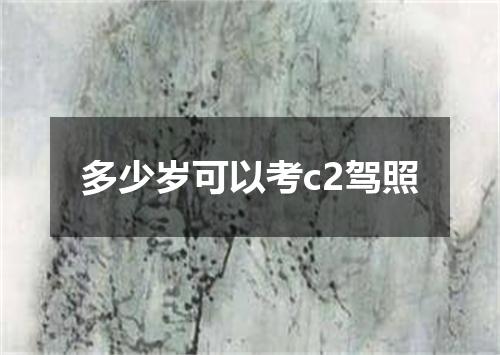多少岁可以考c2驾照