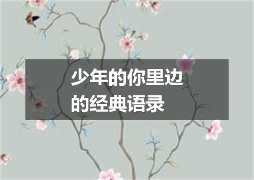 少年的你里边的经典语录